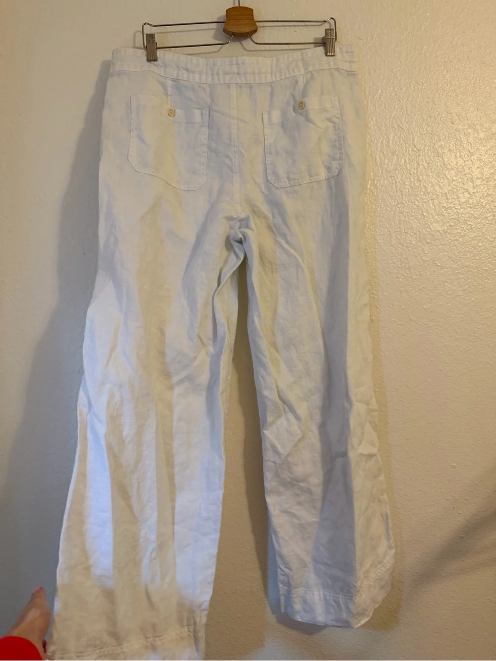 Ralph Lauren White 100% Linen Pants with Elastic Drawstring Waist - Picture 10 of 11